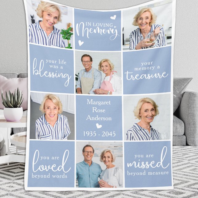 Cobertor De Velo Memorial IN LOVING MEMORY Custom 6 Multi Photo (Criador carregado)