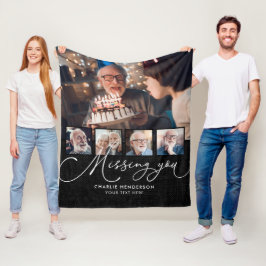 Cobertor De Velo Memorial Manuscrito de Colagem de 5 Fotos Ausente