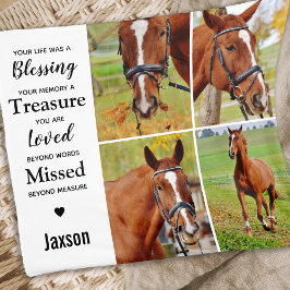 Cobertor De Velo Memorial Marble Horse Pet