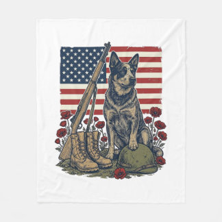 Cobertor De Velo Memorial Patriótico Blue Heeler Gravura Vintage S