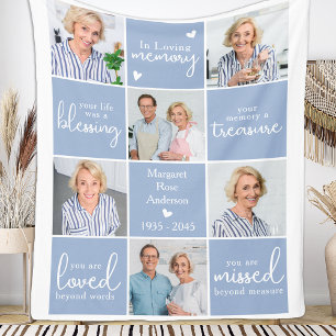 Cobertor De Velo Memorial Personalizado da Colagem de Fotos em Ador