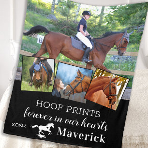 Cobertor De Velo Memorial Pet Horse Personalizado 4 Colagem Fotográ