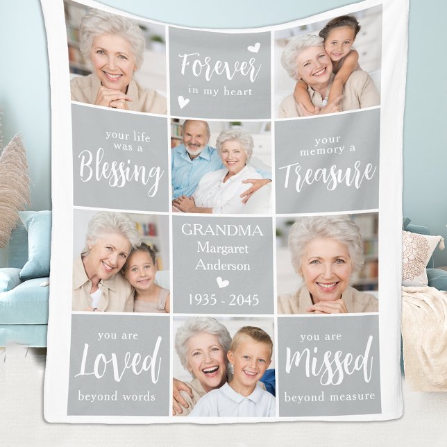 Cobertor De Velo Memorial Photo Collage 6 Memória Personalizada (Criador carregado)