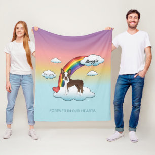 Cobertor De Velo Memorial Rainbow de Chocolate Brown Boston Terrier