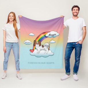 Cobertor De Velo Memorial Red Sable Papillon Cute Dog Rainbow