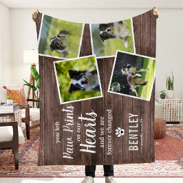 Cobertor De Velo Memorial Rustic Pet Fotografia Collage Keepsaet