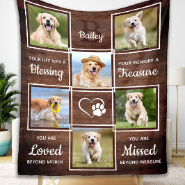 Cobertor De Velo Memorial Rustic Pet Lembrance Foto Única de 6 Cães
