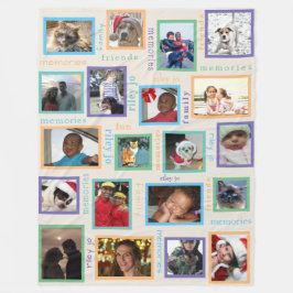 Cobertor De Velo Memórias Colorido Grande Colagem de Fotos 20 Peque