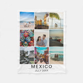 Cobertor De Velo Memórias de Férias Personalizadas Colagem de 9 Fot