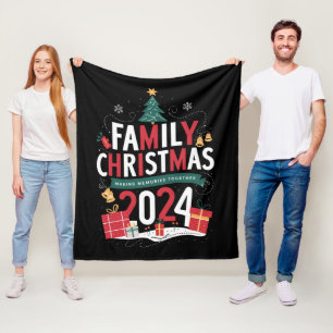 Cobertor De Velo Memórias do Fazer do Natal da Família 2024 Juntas