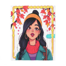 Menina Aconchegante de Outono sob as Folhas – Cobe