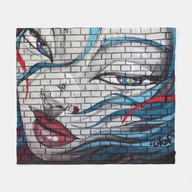 Cobertor De Velo Menina Asiática Grafite (Frente (Horizontal))
