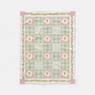 Cobertor De Velo Menina Bebê Floral Gingham de Morangos de Verão