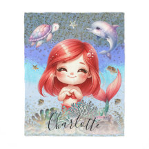 Menina Bonita "Sereia Sob O Mar" Cabelo Vermelho