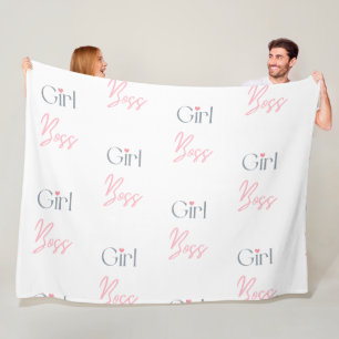 Cobertor De Velo Menina Chefe Texto Girly Design