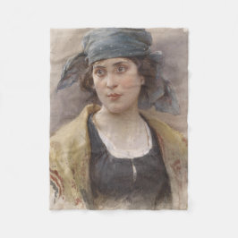 Cobertor De Velo Menina com véu verde (por Ludwig Passini)