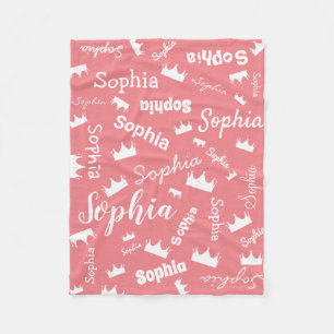Cobertor De Velo Menina: Coroa de Princesa Rosa Personalizada