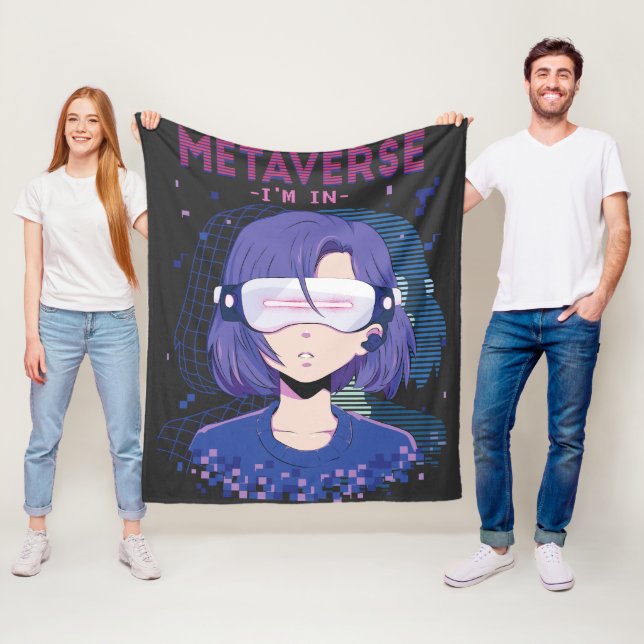 Cobertor De Velo Menina de anime óculos de realidade virtual Cobert (In Situ)