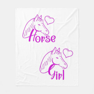 Cobertor De Velo Menina de Cavalo em Roxo com Fonte de Cabeça de C