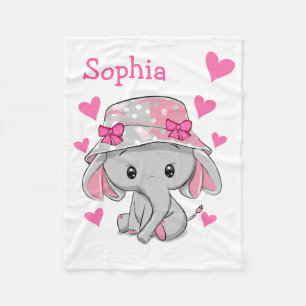 Cobertor De Velo Menina de Elefante Bonita