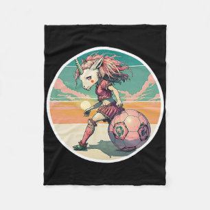 Cobertor De Velo Menina de Futebol Anime Mangá Unicórnio Retro Meni