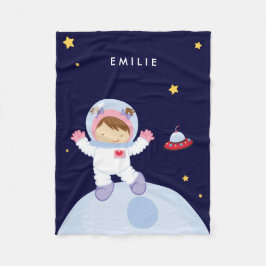 Cobertor De Velo Menina do astronauta {brunette}