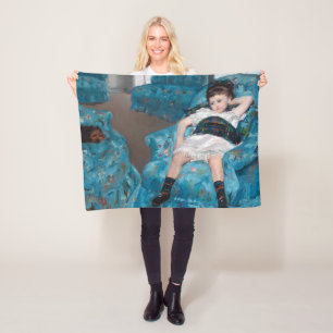 Cobertor De Velo Menina em uma cadeira azul, Cassatt