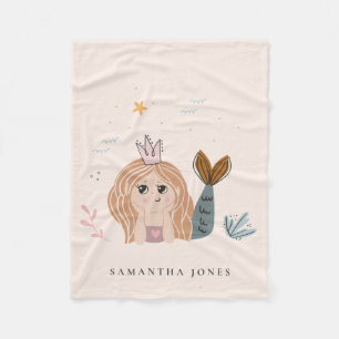 Cobertor De Velo Menina Escamuflada de Sereia do Mar