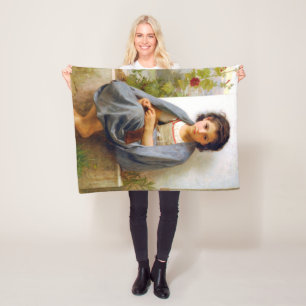 Cobertor De Velo Menina Fazendo Tricô, Bouguereau