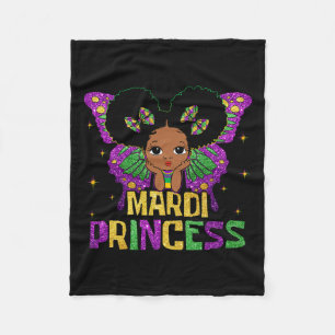 Cobertor De Velo Menina Mardi Gras Princesa Black Melanin Girl