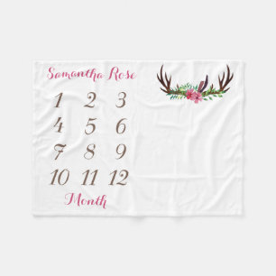 Cobertor De Velo Menina Milestone Tamanho do Aberto 40"x30"