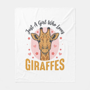Cobertor De Velo Menina Que Ama Girafas Desenho de Gravura Vintage_