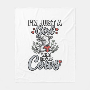 Cobertor De Velo Menina Que Ama Vacas Desenho de Camisa de Vaca Fof