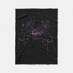 Cobertor De Velo Menina Retro Eu Amo Taylor Primeiro Nome Personali