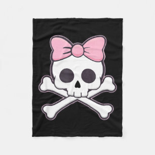 Cobertor De Velo Meninas Caveira Fofo Com Laço Rosa Kawaii Goth Cav