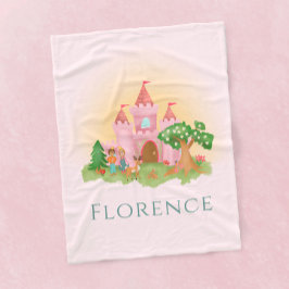 Cobertor De Velo Meninas Cute Pink Princess Castle Fairytales