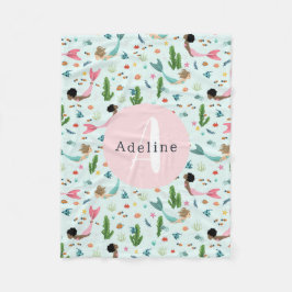 Cobertor De Velo Meninas Cute Whimsical Magical Sereid Ocean Kids