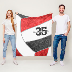 Cobertor De Velo meninas esportivas de vôlei negra vermelha persona