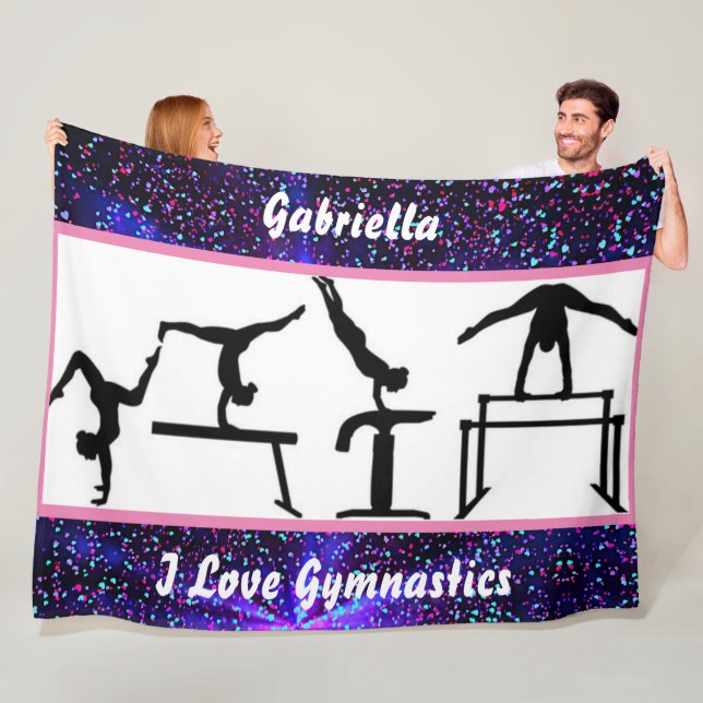 Cobertor De Velo Meninas Eu Adoro Gymnastics Fleece Blanket para Gy (In Situ)