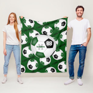 Cobertor De Velo Meninas, eu adoro mantra verde-esportes de futebol