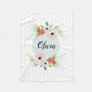 Cobertor De Velo Meninas Flores de Cores Aquáticas Legais E Filhos