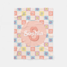 Meninas Groovy Rosa Retro Anos 70 Monograma Infant