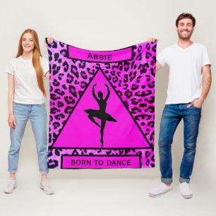 Cobertor De Velo Meninas "Nascer para dança" Animal Print Fleece Bl