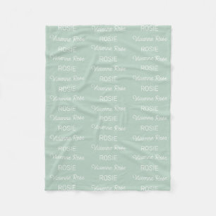 Cobertor De Velo Meninas Nome Personalizado em Rota Script Verde Sa