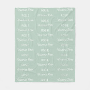 Cobertor De Velo Meninas Nome Personalizado em Rota Script Verde Sa