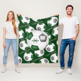 Cobertor De Velo Meninas que adoro cinzas de mantra verde de futebo