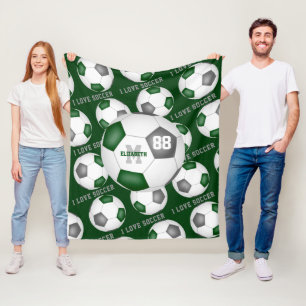 Cobertor De Velo Meninas que adoro cinzas de mantra verde de futebo