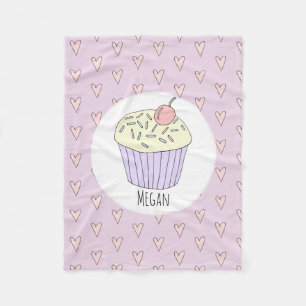 Cobertor De Velo Meninas Tinham Muffin e Nome de Cupcake Rosa