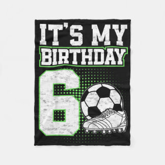 Cobertor De Velo Menino de 6 Anos de Futebol É Meu 6º Aniversário F