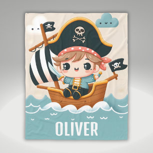 Cobertor De Velo Menino Marinheiro Pirata de Desenho Animado Fofo e